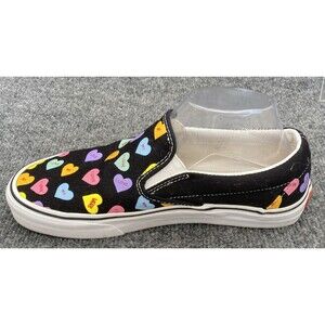 Vans Classic Slip-On "I Love My Vans" Conversation Hearts Black Men 7.5 Women 9